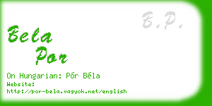 bela por business card